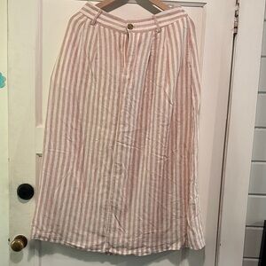 a new day Pink and White Striped A-Line Skirt